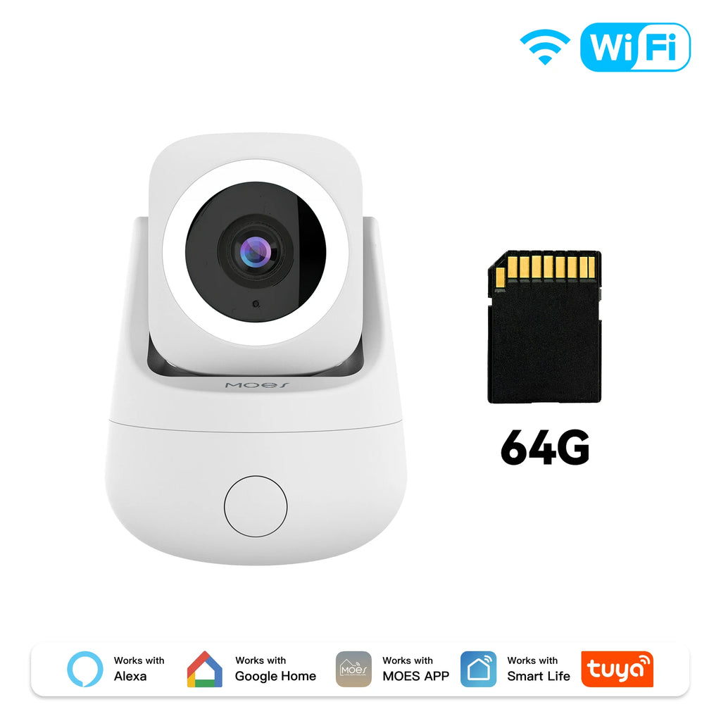 MOES Tuya Wi-Fi Smart Camera Indoor 3MP HD Pan 360° Tilt 180°