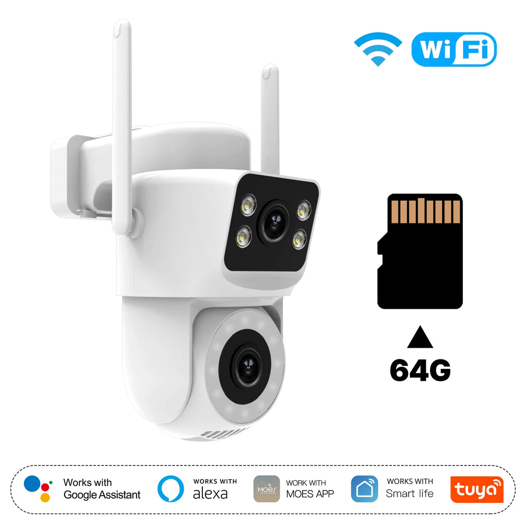 Moes Tuya Smart Wi-Fi Outdoor Security Camera 4MP Dual Screen 2.4G/5G IP65