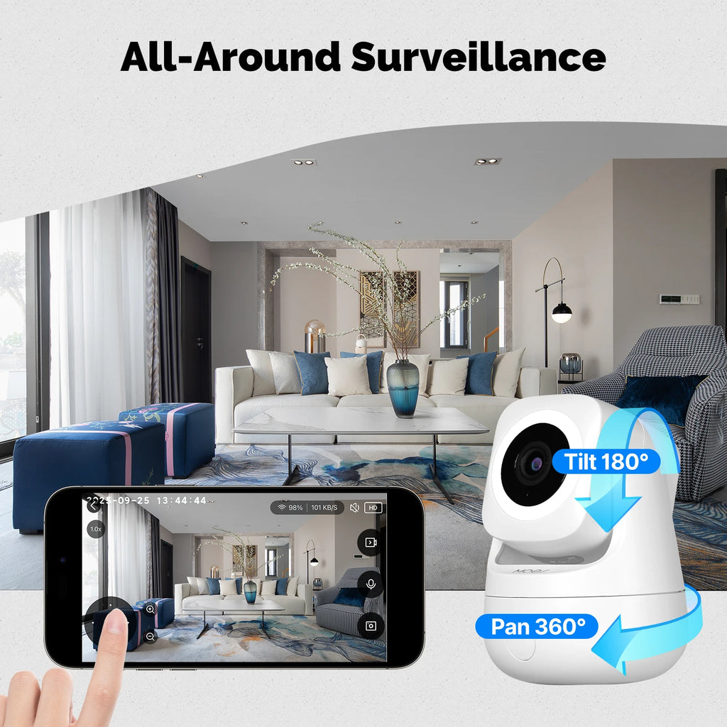 MOES Tuya Wi-Fi Smart Camera Indoor 3MP HD Pan 360° Tilt 180°