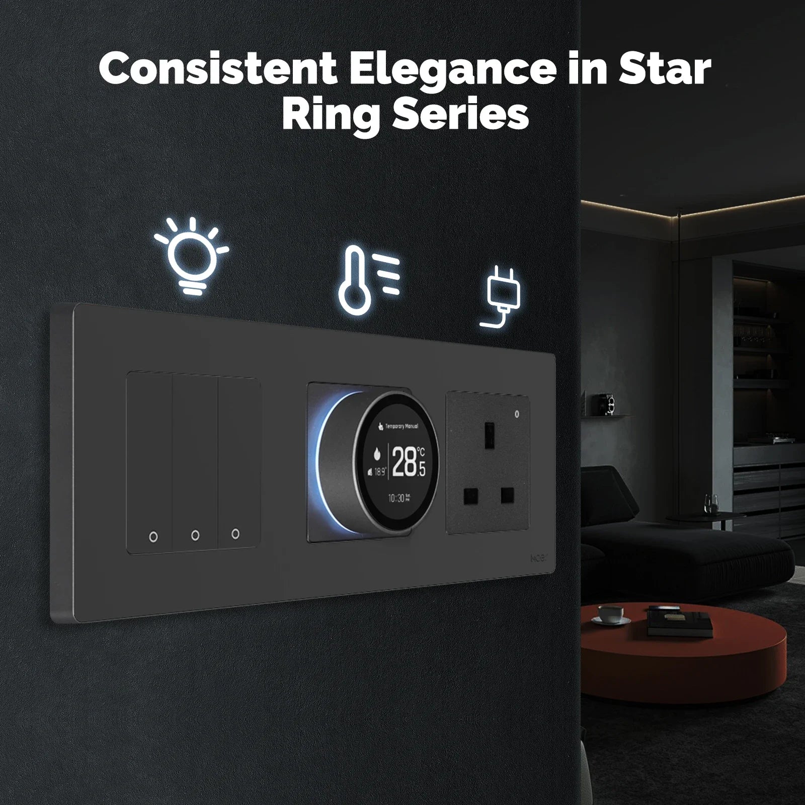 MOES Tuya ZigBee Smart Knob Thermostat Star Ring