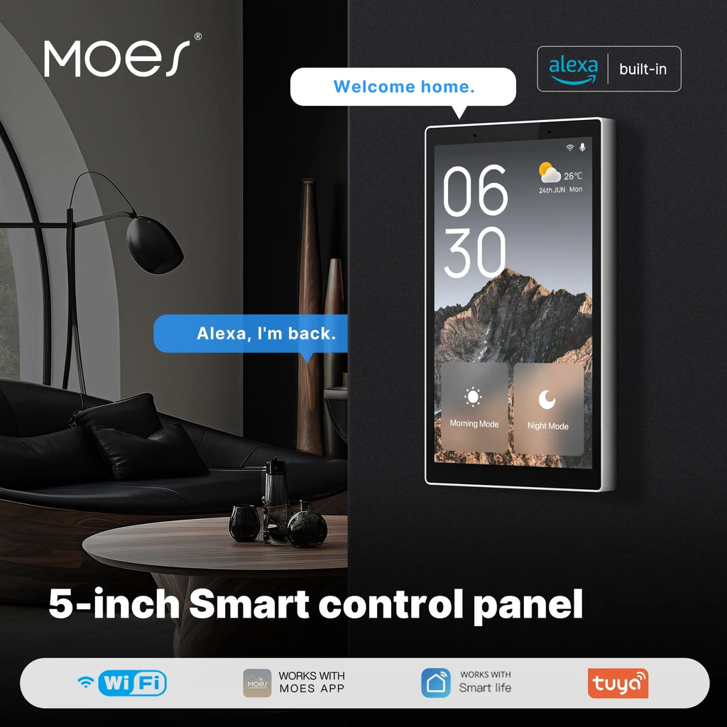 MOES Tuya Wifi Smart 5-inch Touch Screen - Control Panel