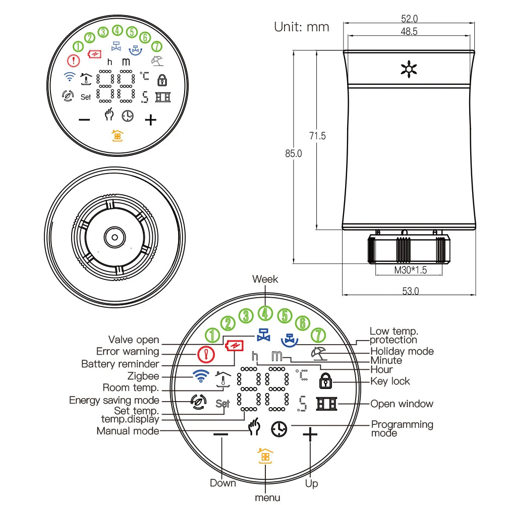 MOES Tuya ZigBee 3.0 Smart TRV Controller