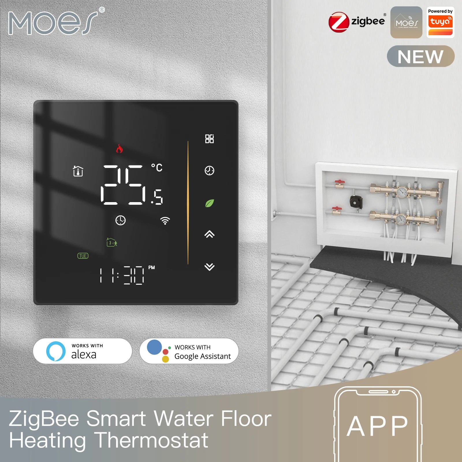 MOES Tuya Zigbee Thermostat Room Temperature Controller