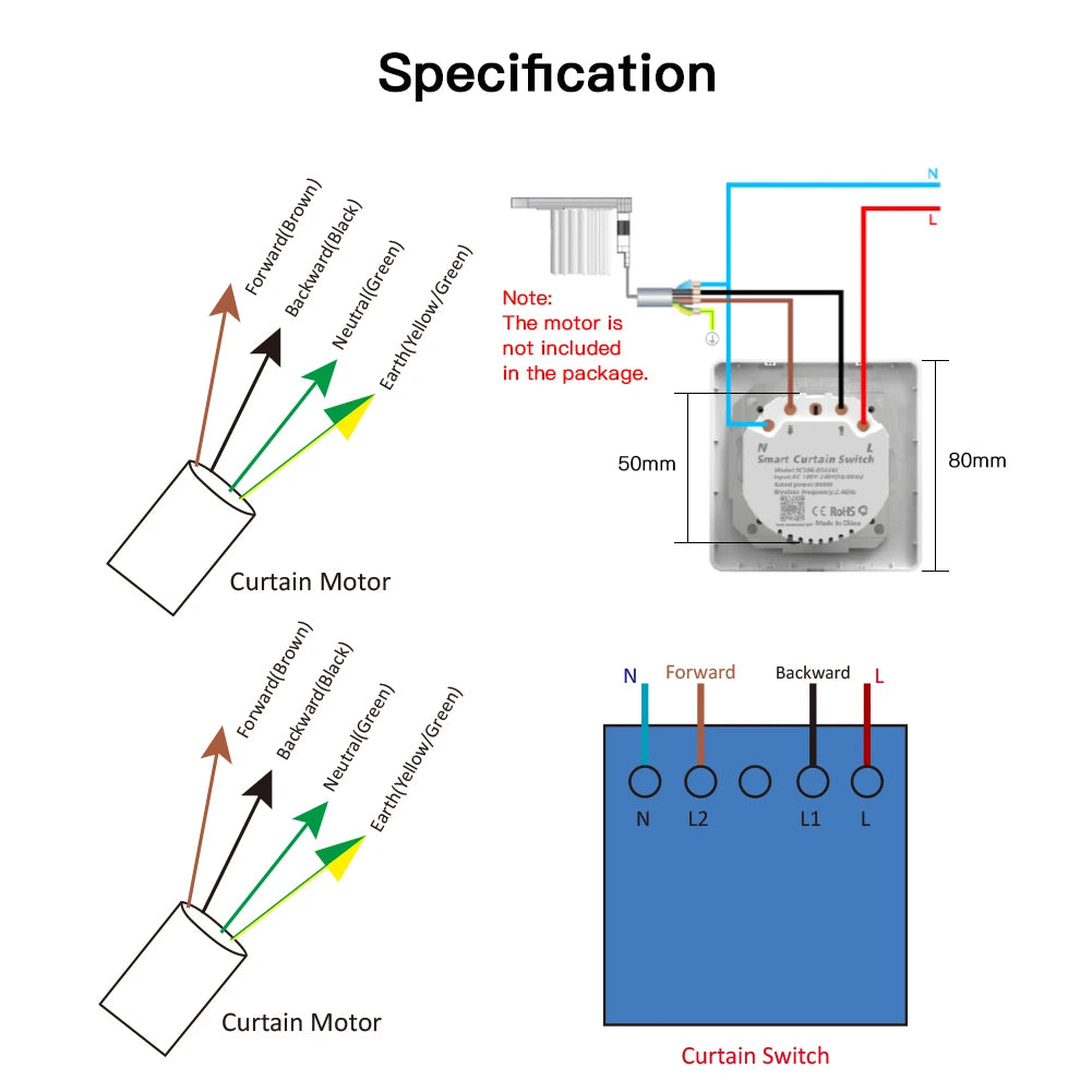 Wi-Fi Smart Curtain Switch Touch Design