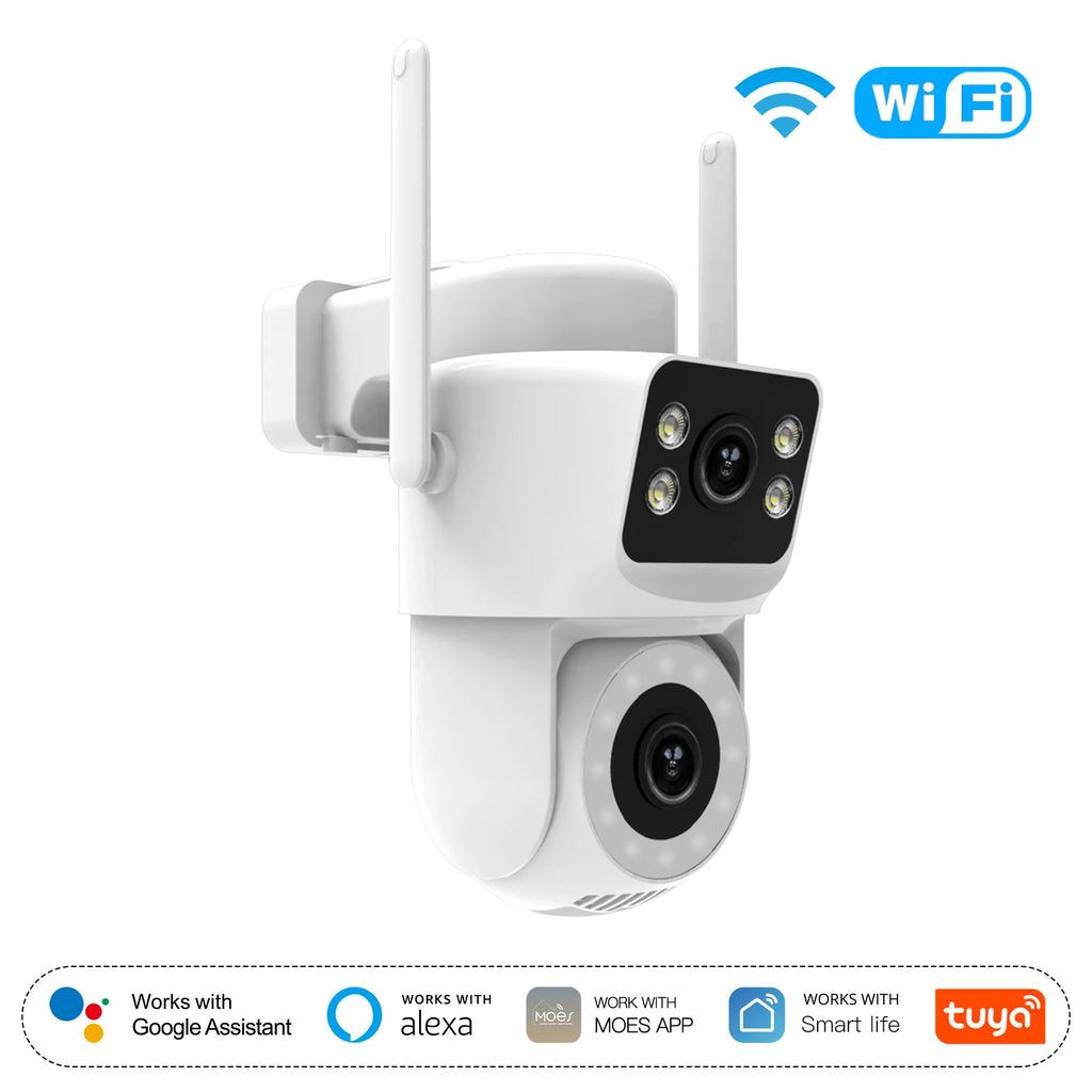 Moes Tuya Smart Wi-Fi Outdoor Security Camera 4MP Dual Screen 2.4G/5G IP65