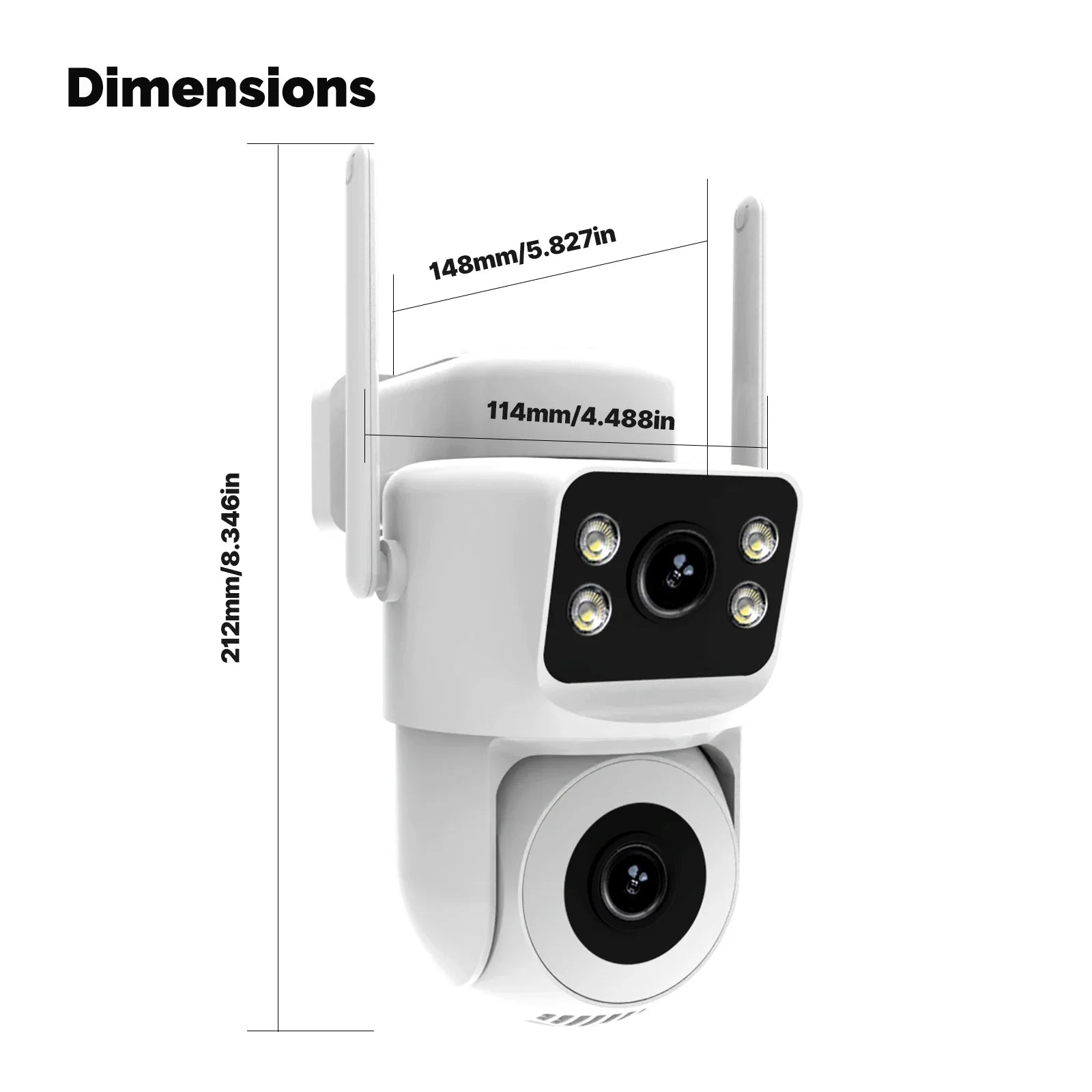 Moes Tuya Smart Wi-Fi Outdoor Security Camera 4MP Dual Screen 2.4G/5G IP65