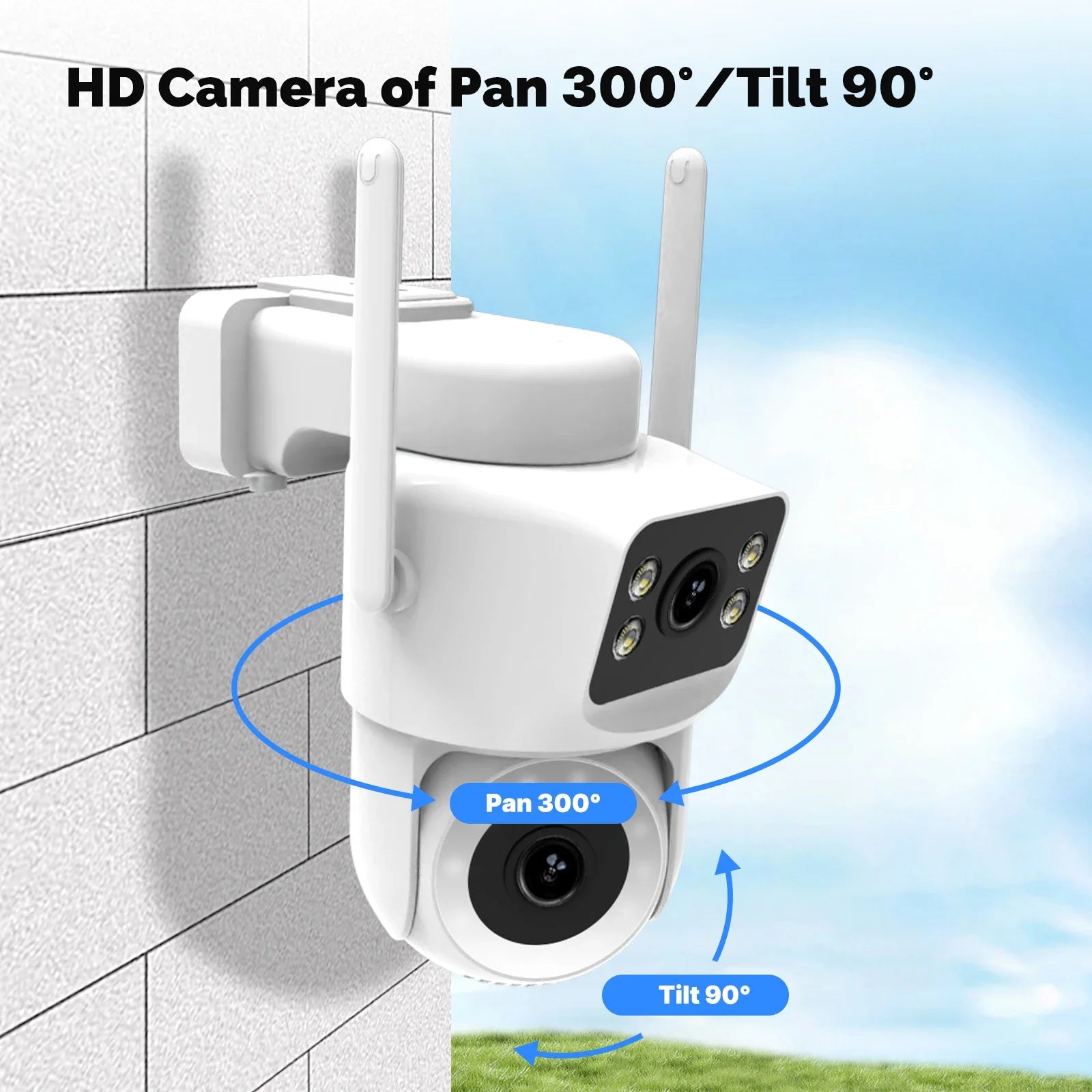 Moes Tuya Smart Wi-Fi Outdoor Security Camera 4MP Dual Screen 2.4G/5G IP65